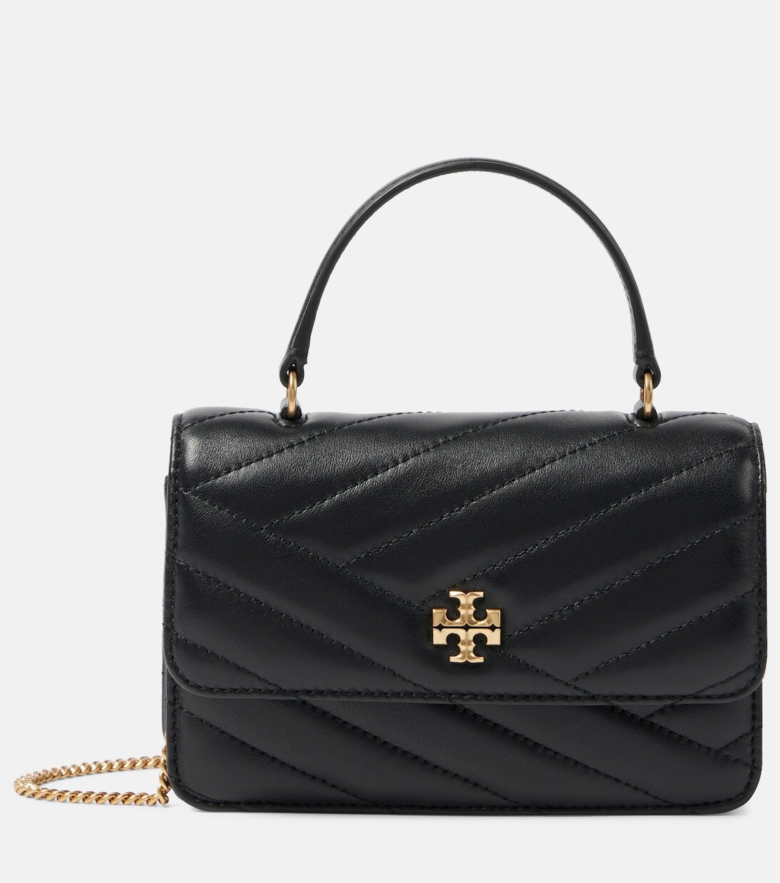 

Кожаная сумка-тоут Kira Mini Tory Burch, черный