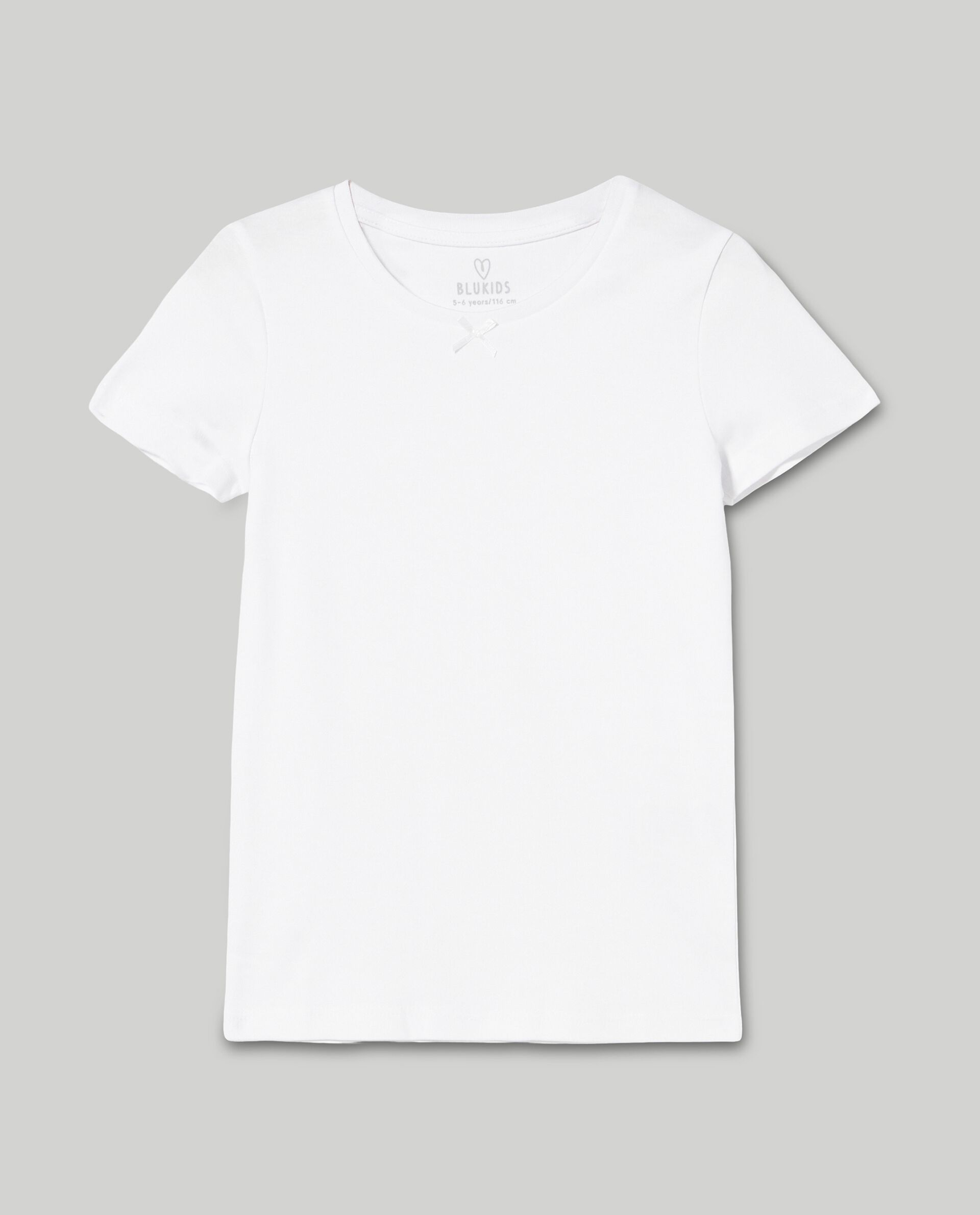 Набор из 2 футболок интерлок для девочек из чистого хлопка., белый
