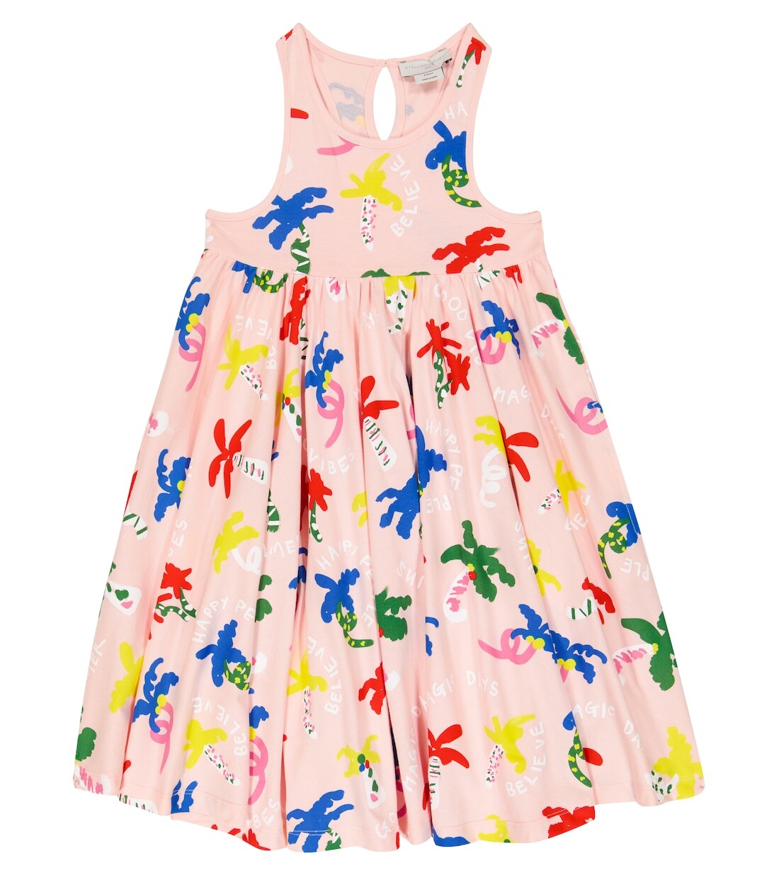 

Платье из хлопка с принтом Stella McCartney Kids, разноцветный