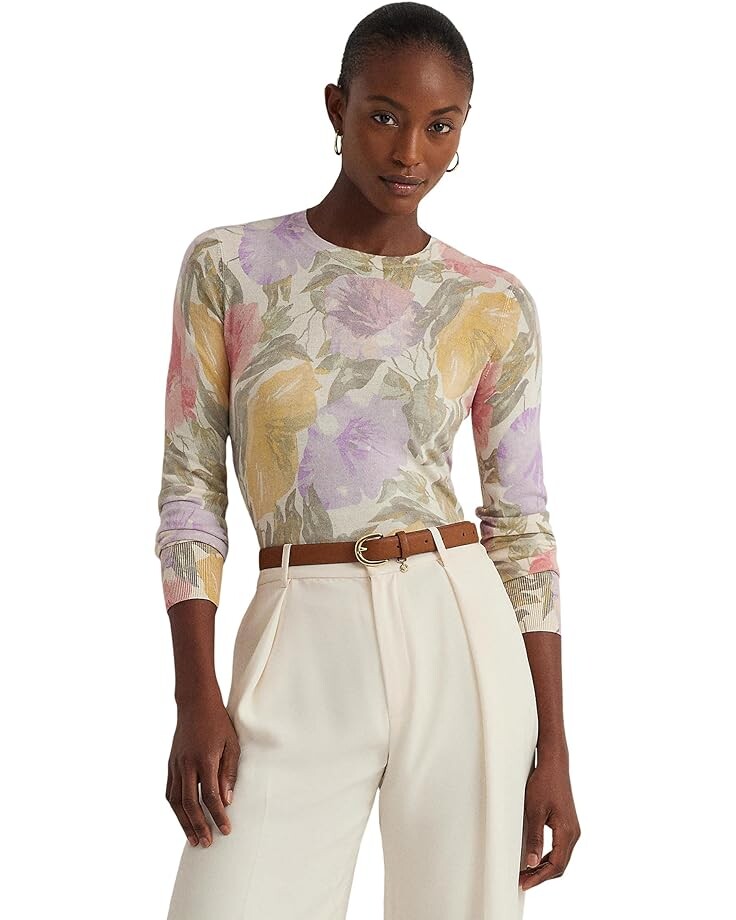 

Свитер LAUREN Ralph Lauren Floral Cotton-Blend Sweater, цвет Multi 1