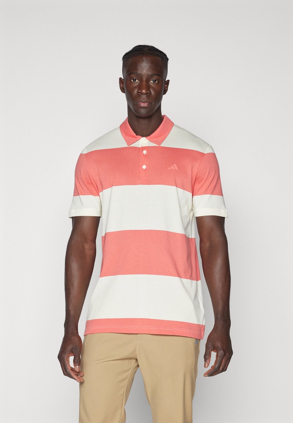 

Рубашка-поло COLORBLOCK RUGBY STRIPE adidas Golf, цвет ivory/preloved scarlet