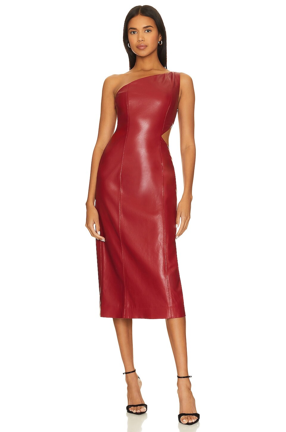 

Платье миди House of Harlow 1960 x REVOLVE Bordeaux Faux Leather, красный