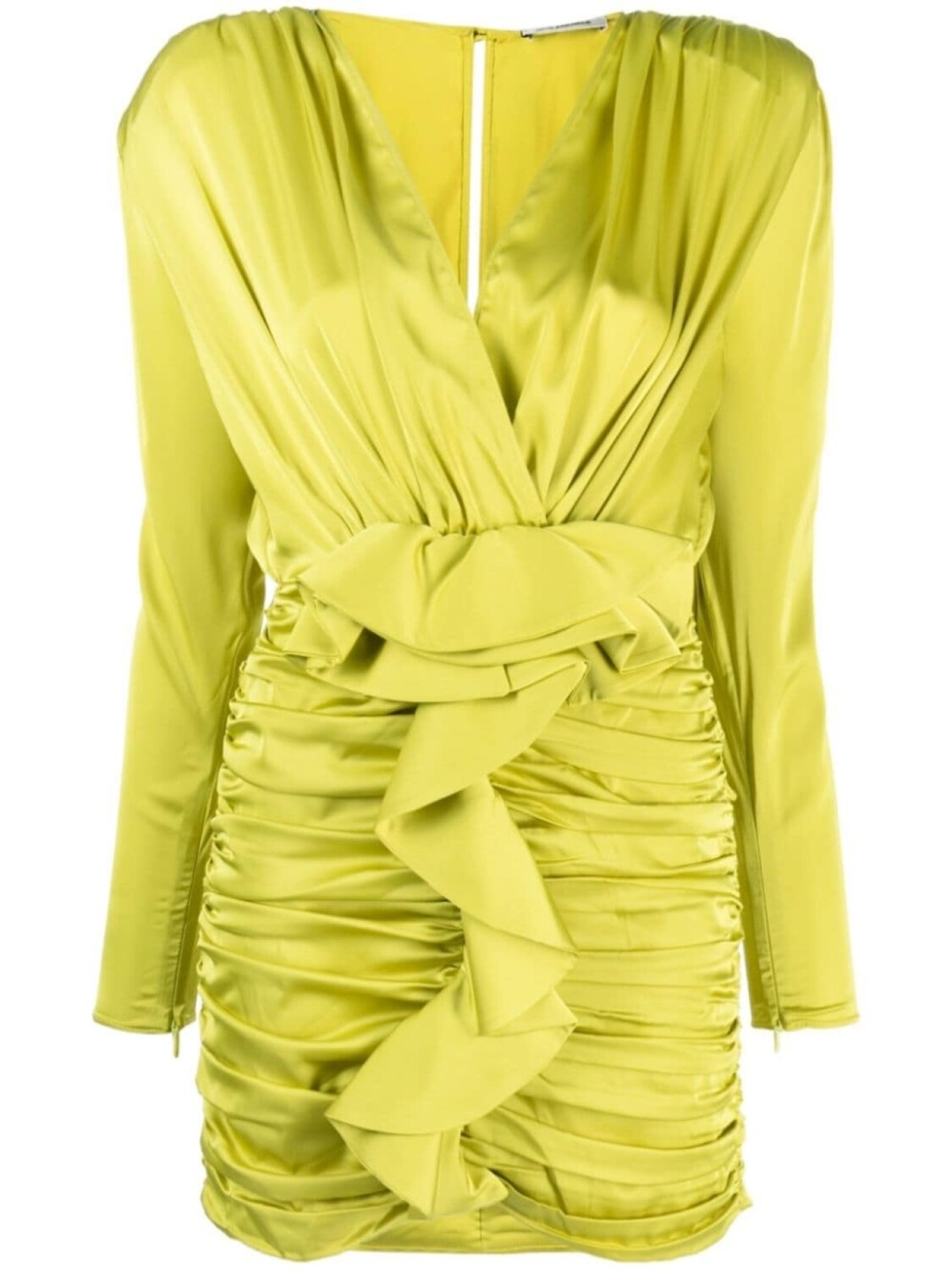 

The New Arrivals Ilkyaz Ozel атласное платье мини с оборками, зеленый