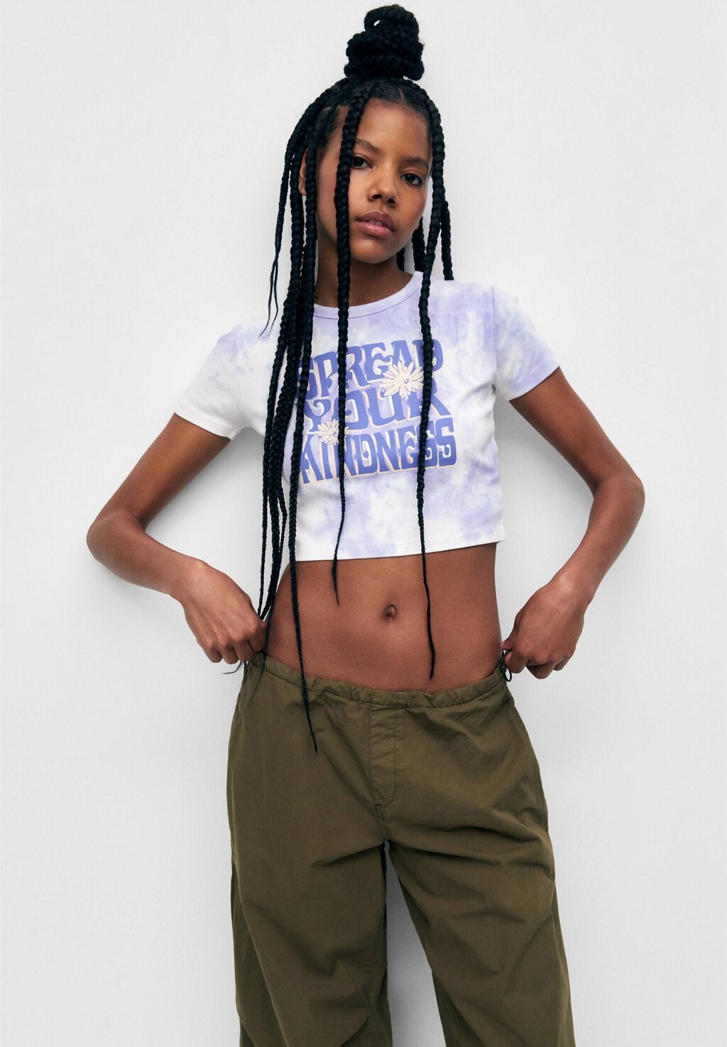 

Футболка с принтом PULL&BEAR, фиолетовый