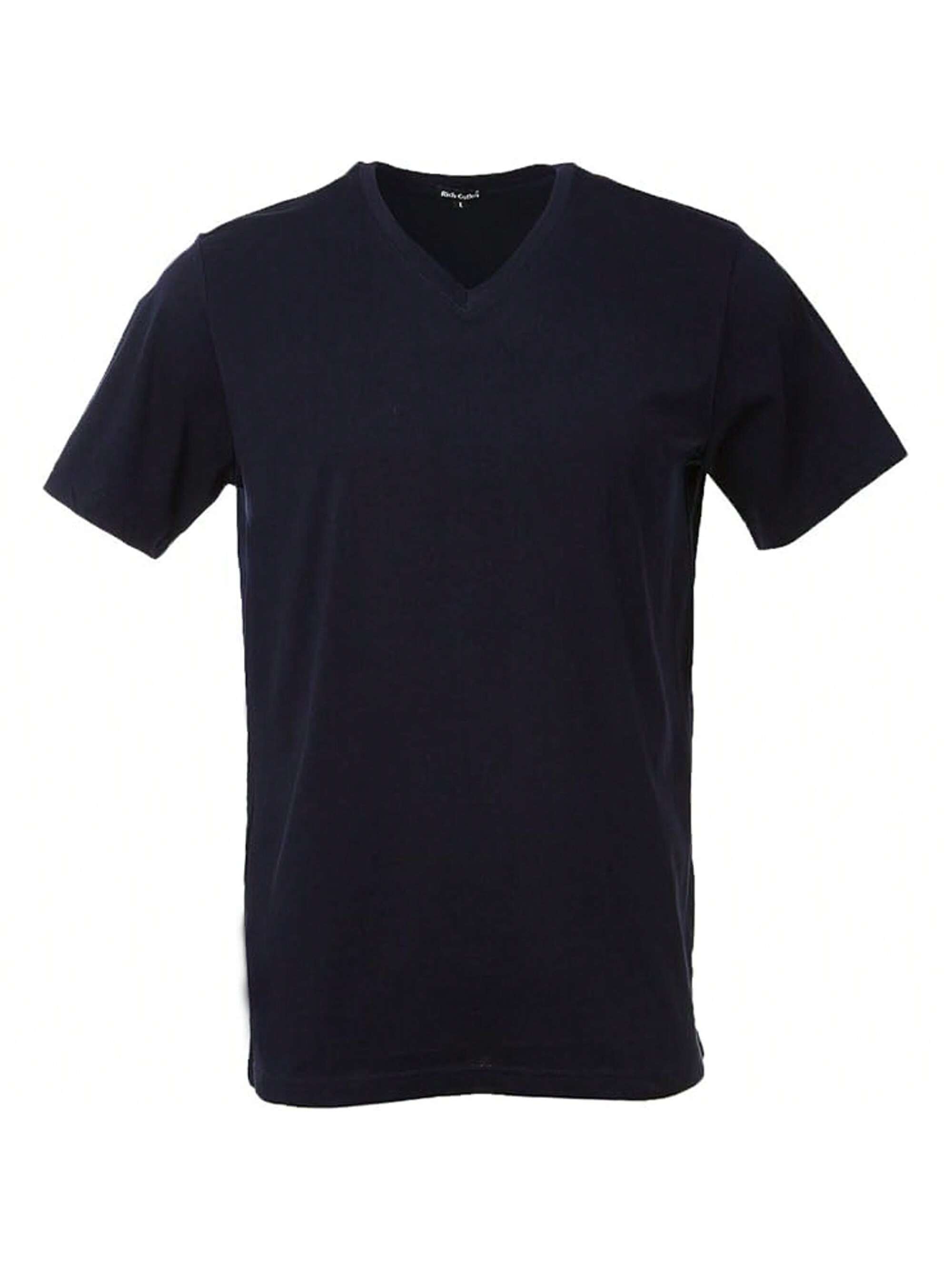 Мужская хлопковая футболка премиум-класса с v-образным вырезом Rich Cotton BLK-M, военно-морской футболка мужская с v обр вырезом victory 150 темно синяя размер m