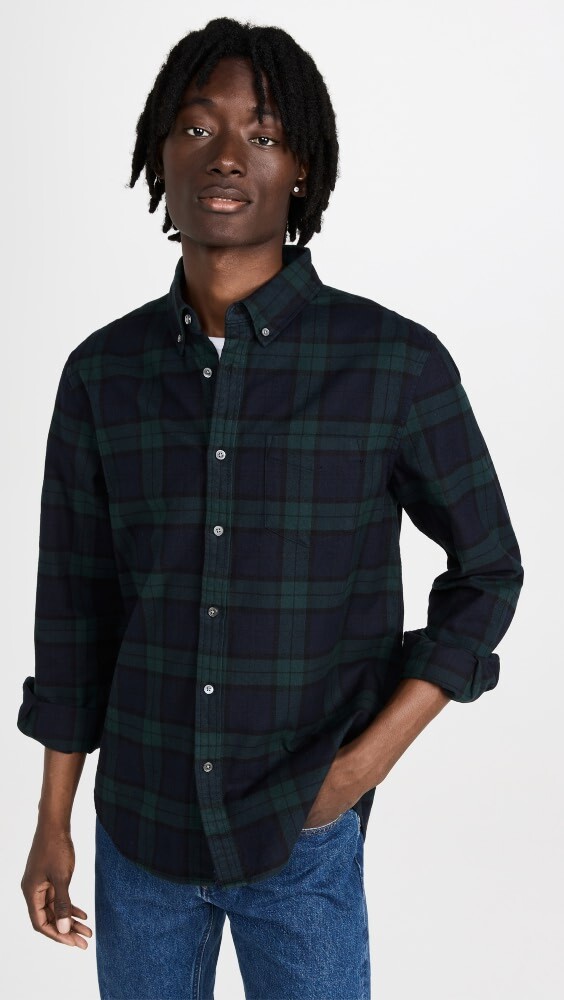 

Рубашка Alex Mill Mill Shirt in Blackwatch Tartan, черный
