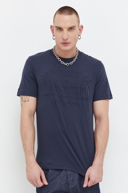 

Хлопковая футболка Superdry, темно-синий