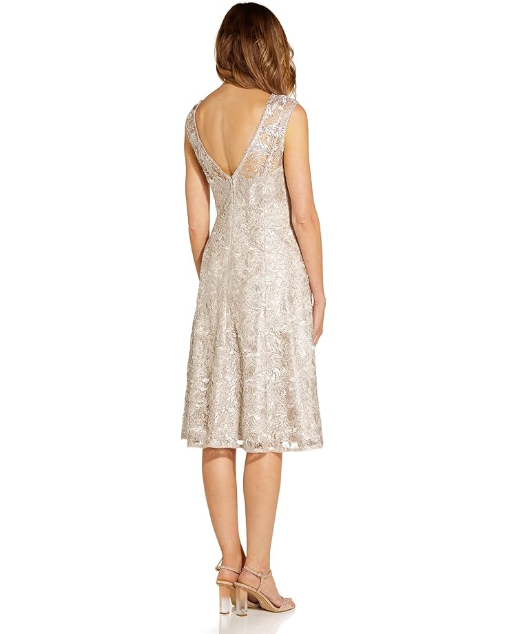 

Платье Adrianna Papell Sequin & Embroidered Midi Cocktail Dress, цвет Marble