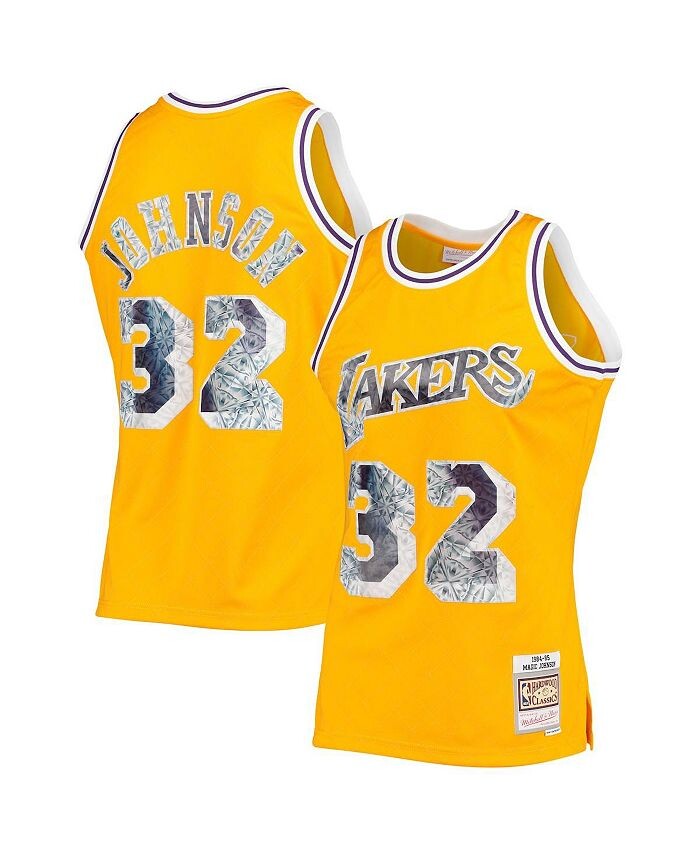 

Мужская майка Magic Johnson золотистого цвета Лос-Анджелес Лейкерс 1984-85 Hardwood Classics Diamond Swingman, посвященная 75-летнему юбилею Mitchell & Ness, золото