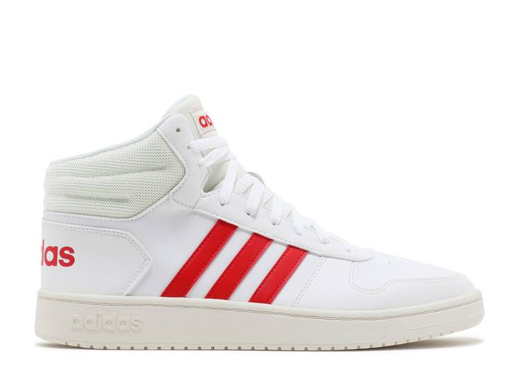 Adidas HOOPS 2.0 MID WHITE VIVID RED CDEK.Shopping