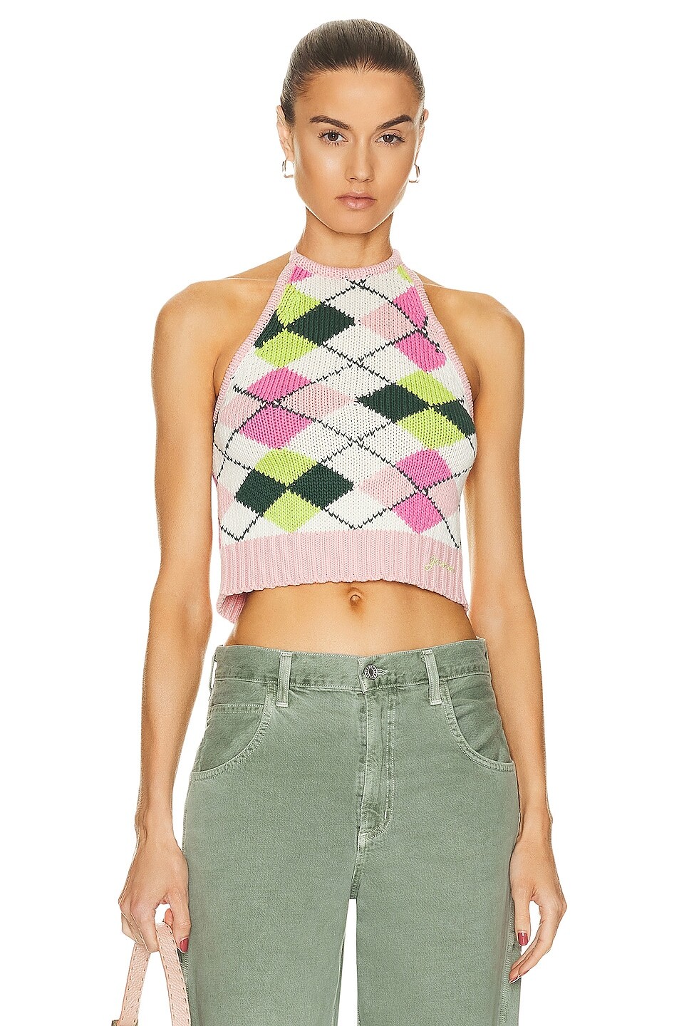 

Топ Ganni Halter, цвет Multi