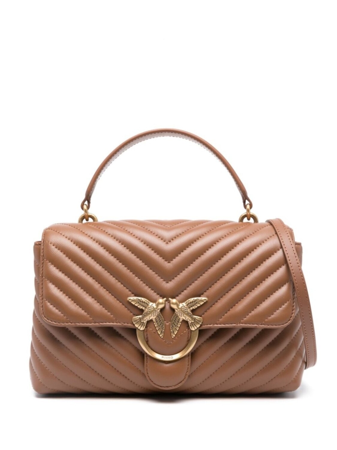 

PINKO стеганая сумка на плечо Love One, коричневый