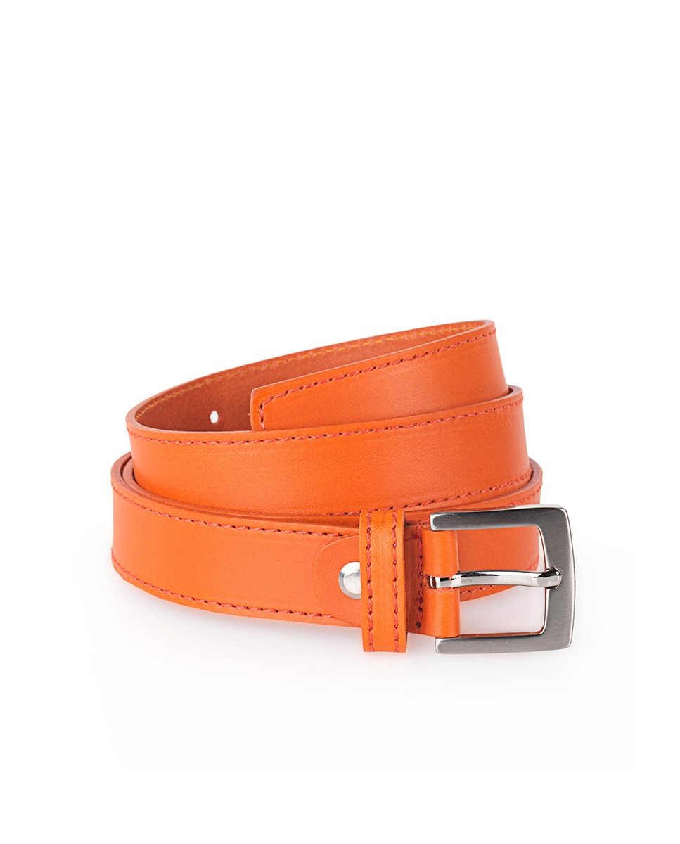 Женский оранжевый кожаный ремень Jaslen, оранжевый 2021 new for men automatic male belts cummerbunds leather belt men black belts genuine leather belts luxury brand
