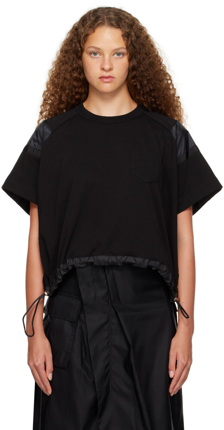 

Черная футболка на шнурке sacai, Черный