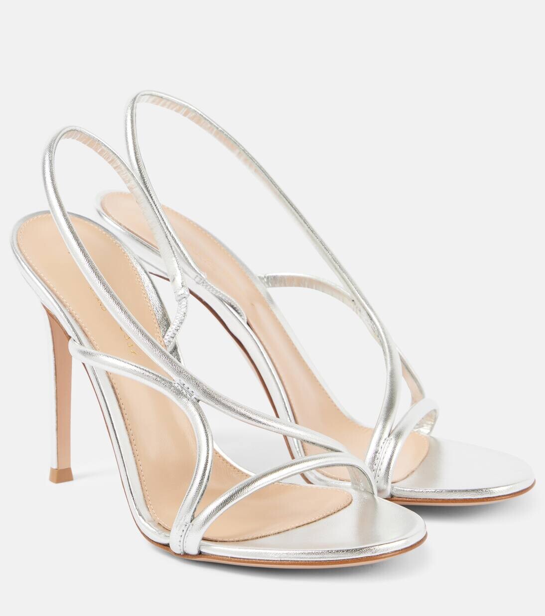 

Сандалии Paradise из металлической кожи Gianvito Rossi, серебряный