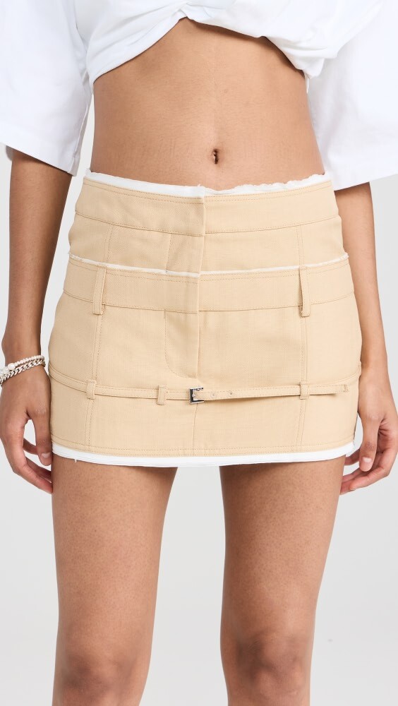 

Юбка Jacquemus La Mini Jupe Caraco, бежевый