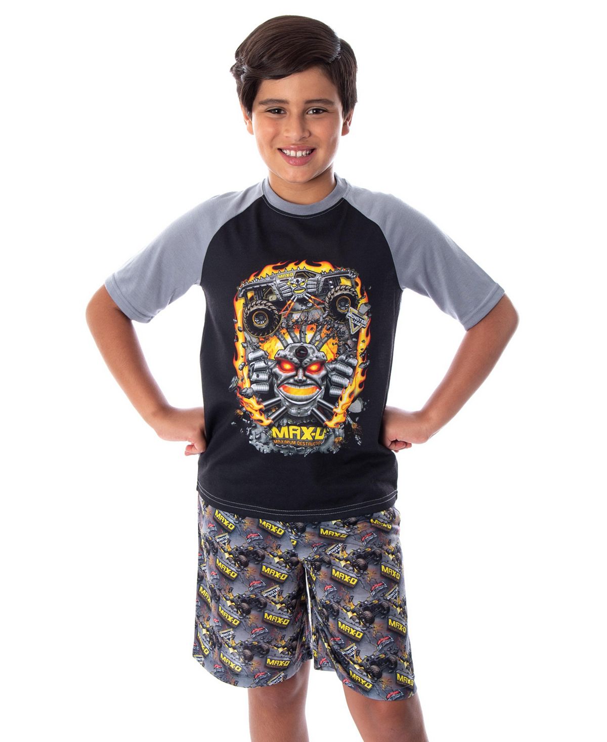 Детский пижамный комплект с футболкой и шортами MAX-D Monster Truck 2 PC для мальчиков Monster Jam monster clarity 510 airlinks black