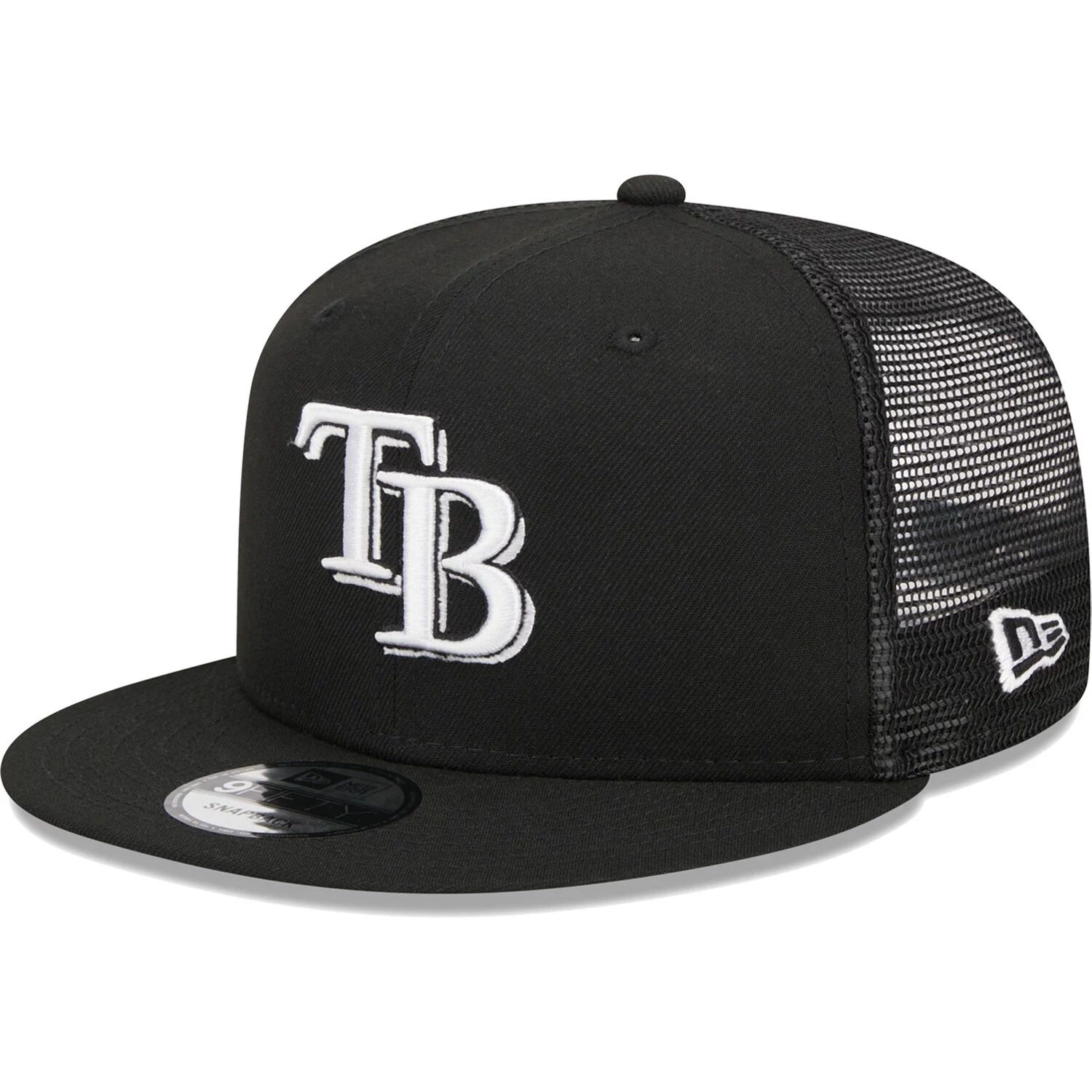 Мужская черная кепка New Era Tampa Bay Rays Trucker 9FIFTY Snapback