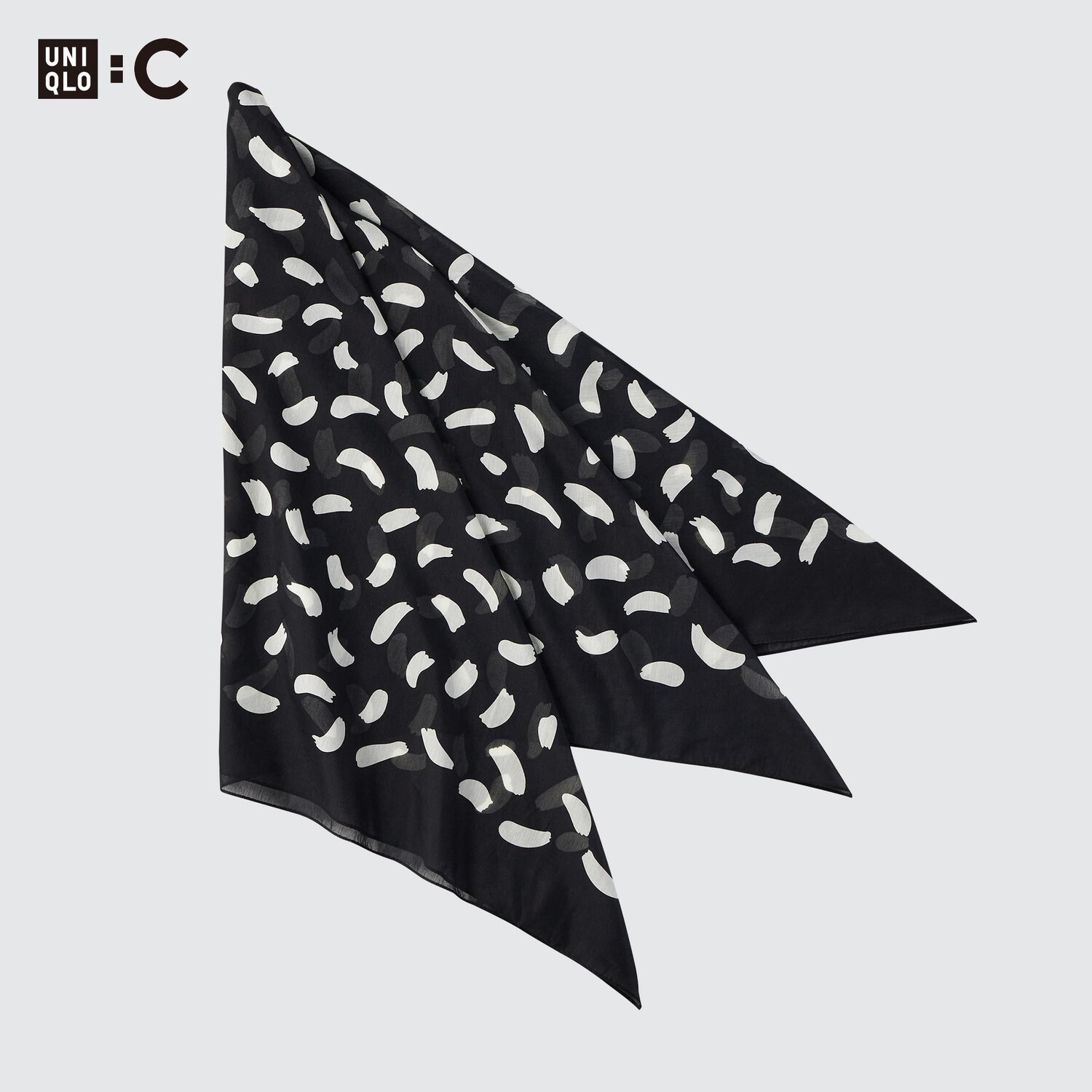 

Шарф из хлопковой и шелковой смеси (большой) Uniqlo, черный