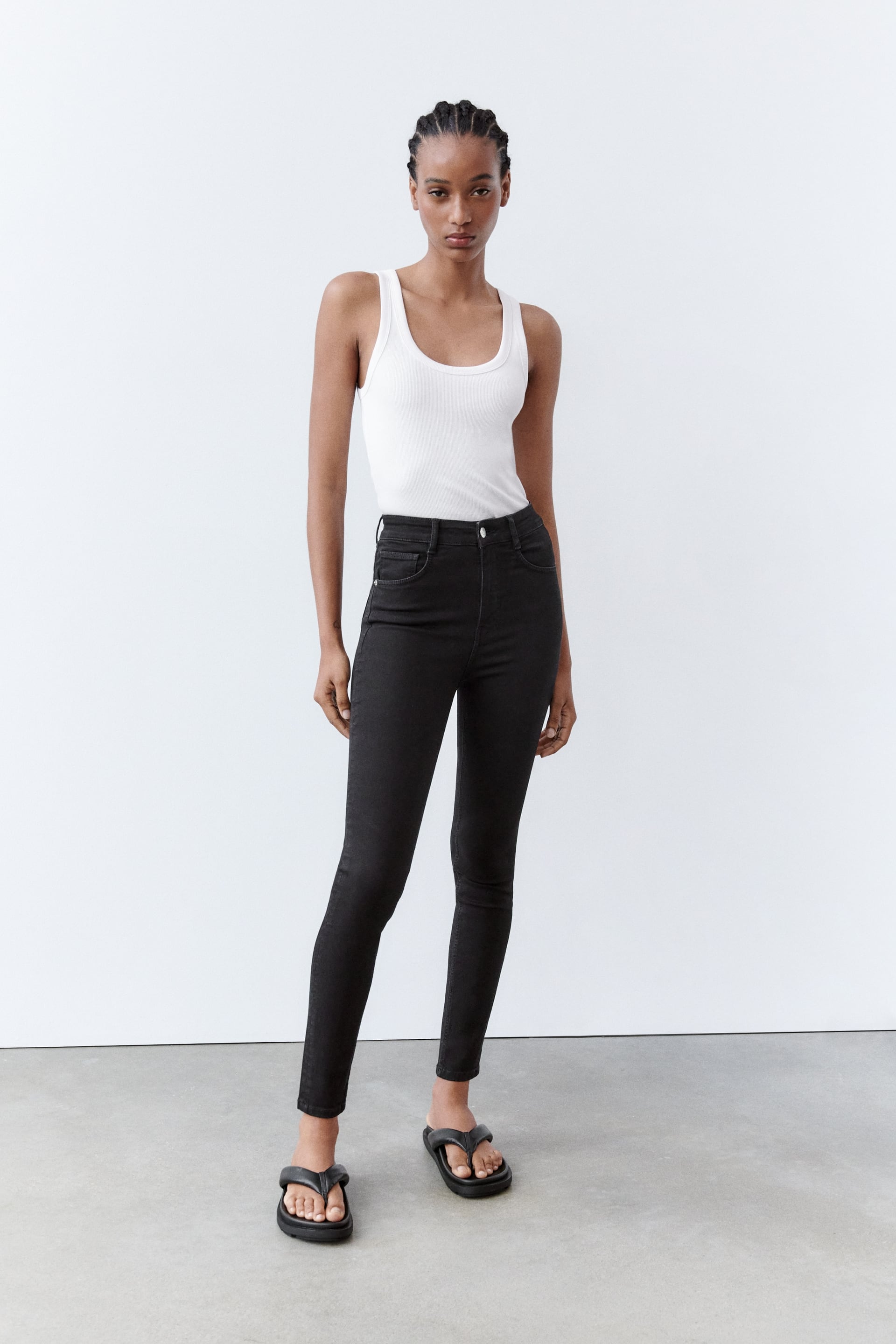 

Джинсы trf skinny sculpt, высокая талия Zara, черный