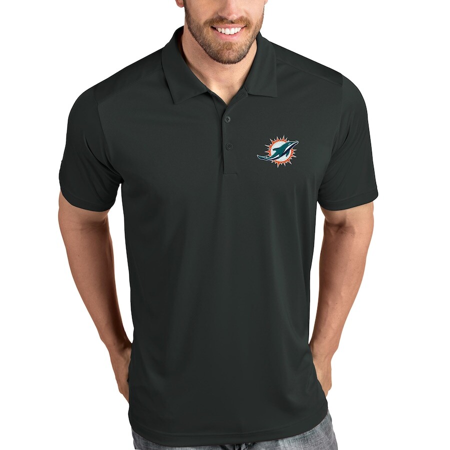 

Поло с коротким рукавом Antigua Miami Dolphins, угольный