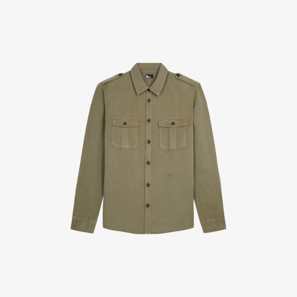 

Удобная тканая рубашка с хлястиками на плечах The Kooples, цвет kaki