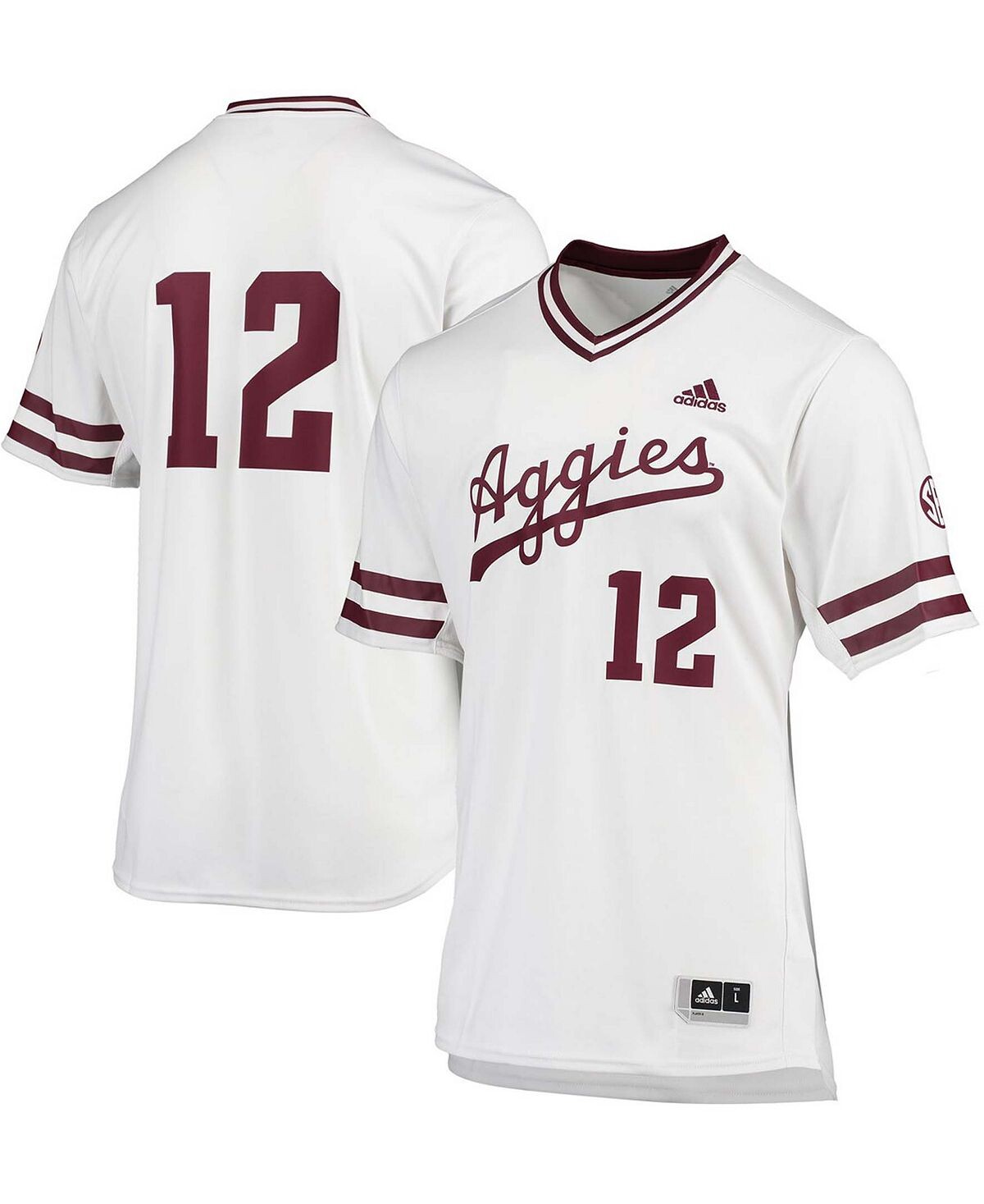 

Мужская белая бейсбольная майка Texas A&M Aggies Replica adidas