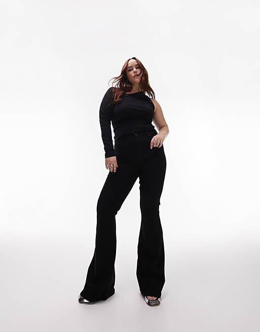 

Черный асимметричный топ на одно плечо Topshop Curve