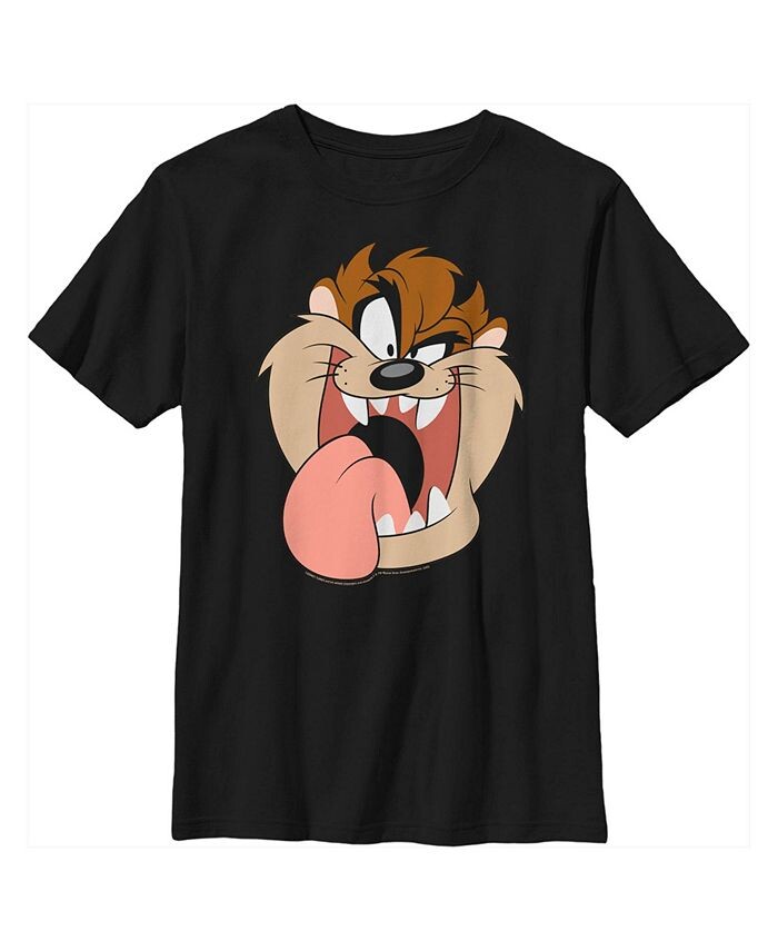 

Детская футболка с большим лицом Looney Tunes Тасманский дьявол Warner Bros., черный