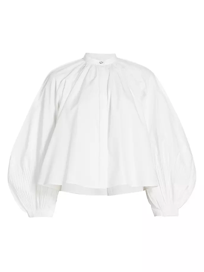 

Рубашка из поплина с объемными рукавами Jil Sander, белый