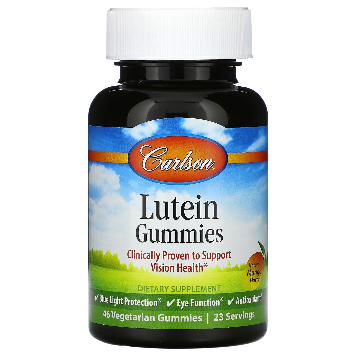 

Lutein Gummies, Натуральное манго, 46 вегетарианских жевательных конфет, Carlson