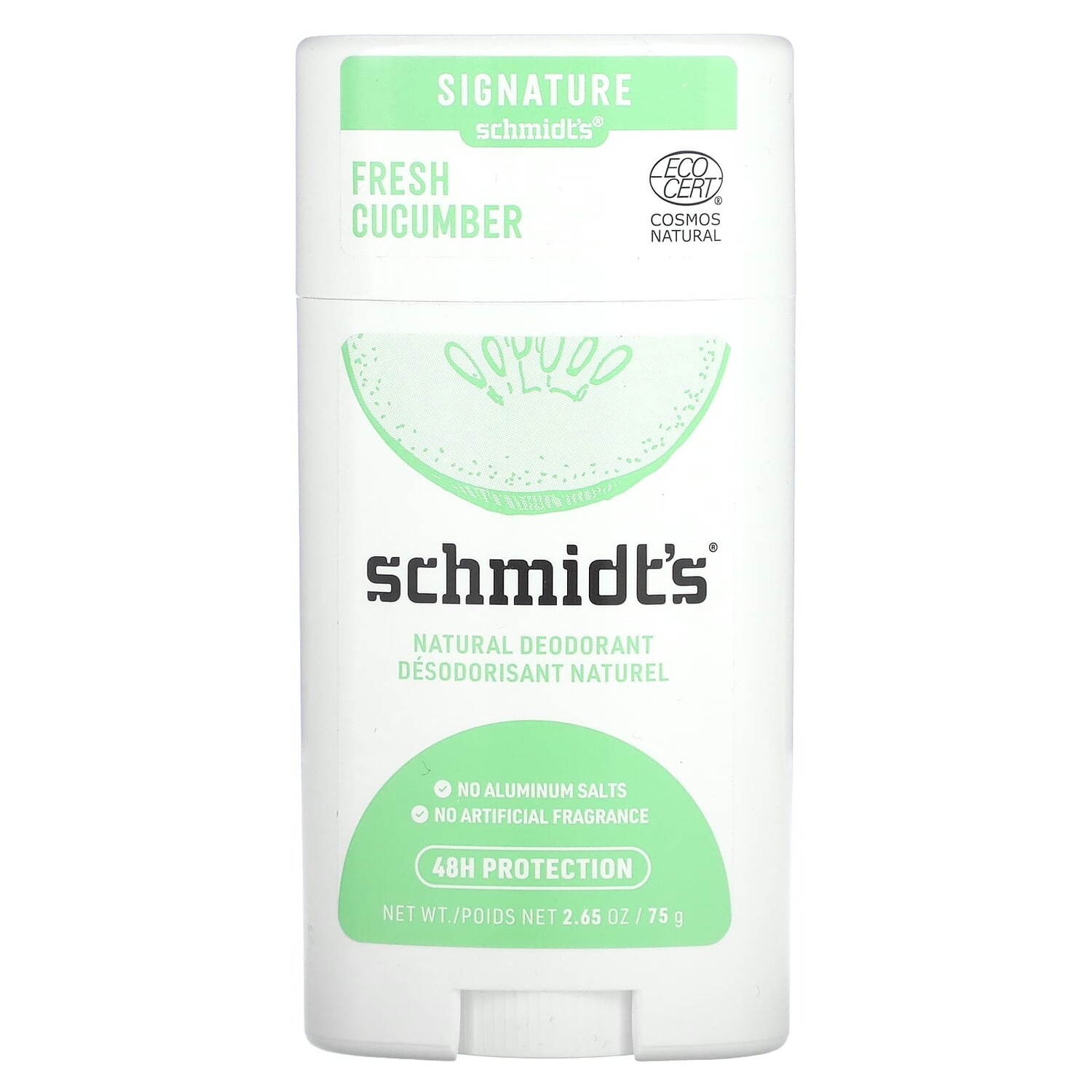 

Натуральный дезодорант, свежий огурец, 75 г (2,65 унции), Schmidt's