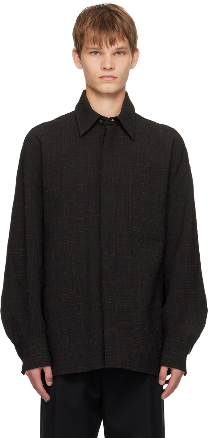 

Коричневая рубашка крест-накрест Bottega Veneta