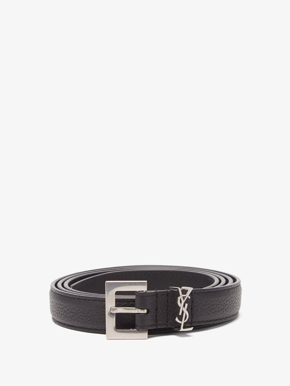 

Ремень ysl из зерненой кожи с бляшкой Saint Laurent, черный
