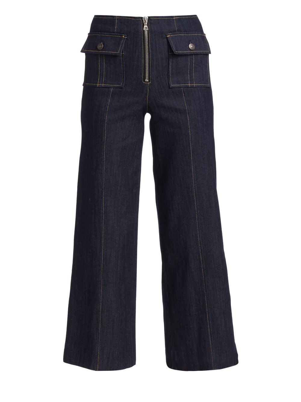Широкие укороченные джинсы Azure с высокой посадкой спереди Cinq à Sept, индиго джинсы francine с высокой посадкой цвета индиго cinq à sept цвет blue