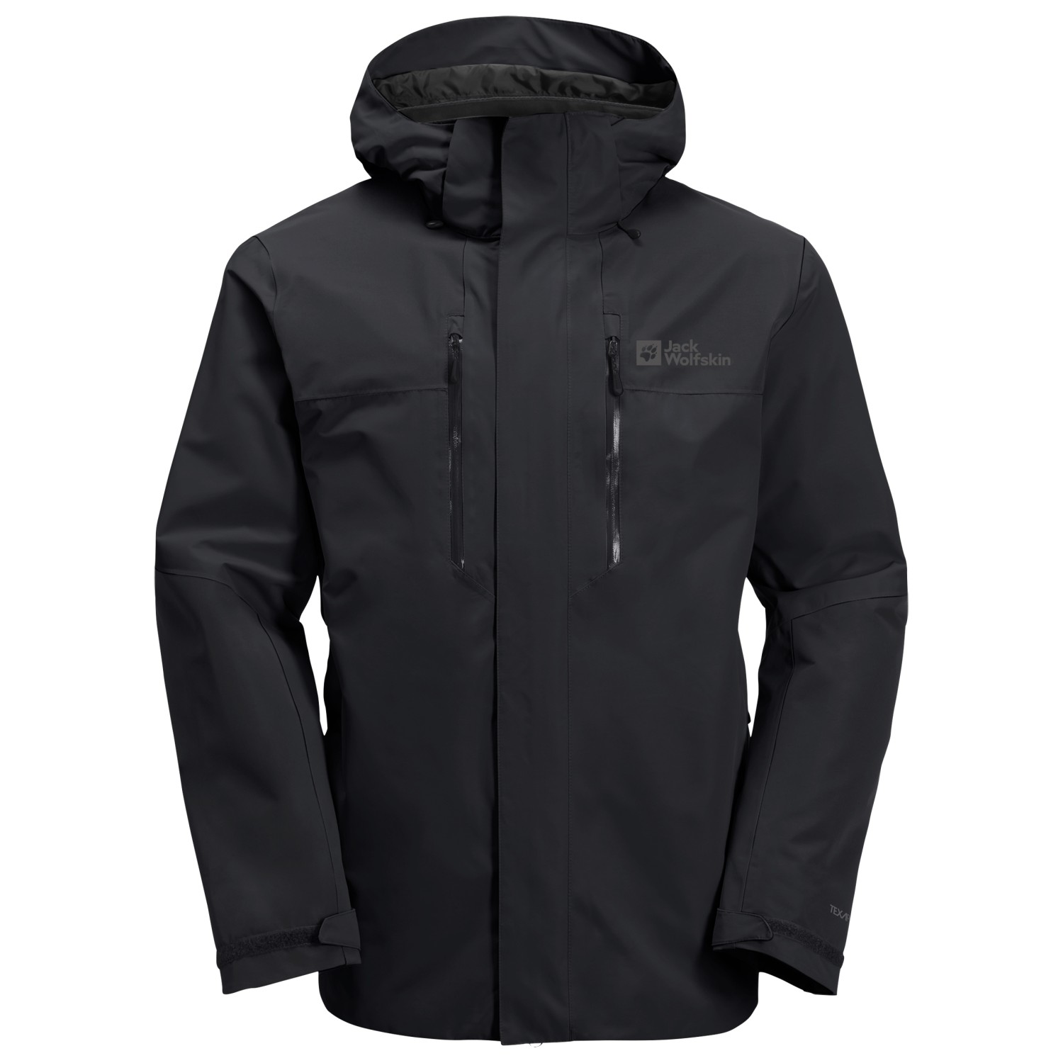 Дождевик Jack Wolfskin Jasper 2L, черный куртка jack wolfskin lakeside jacket m