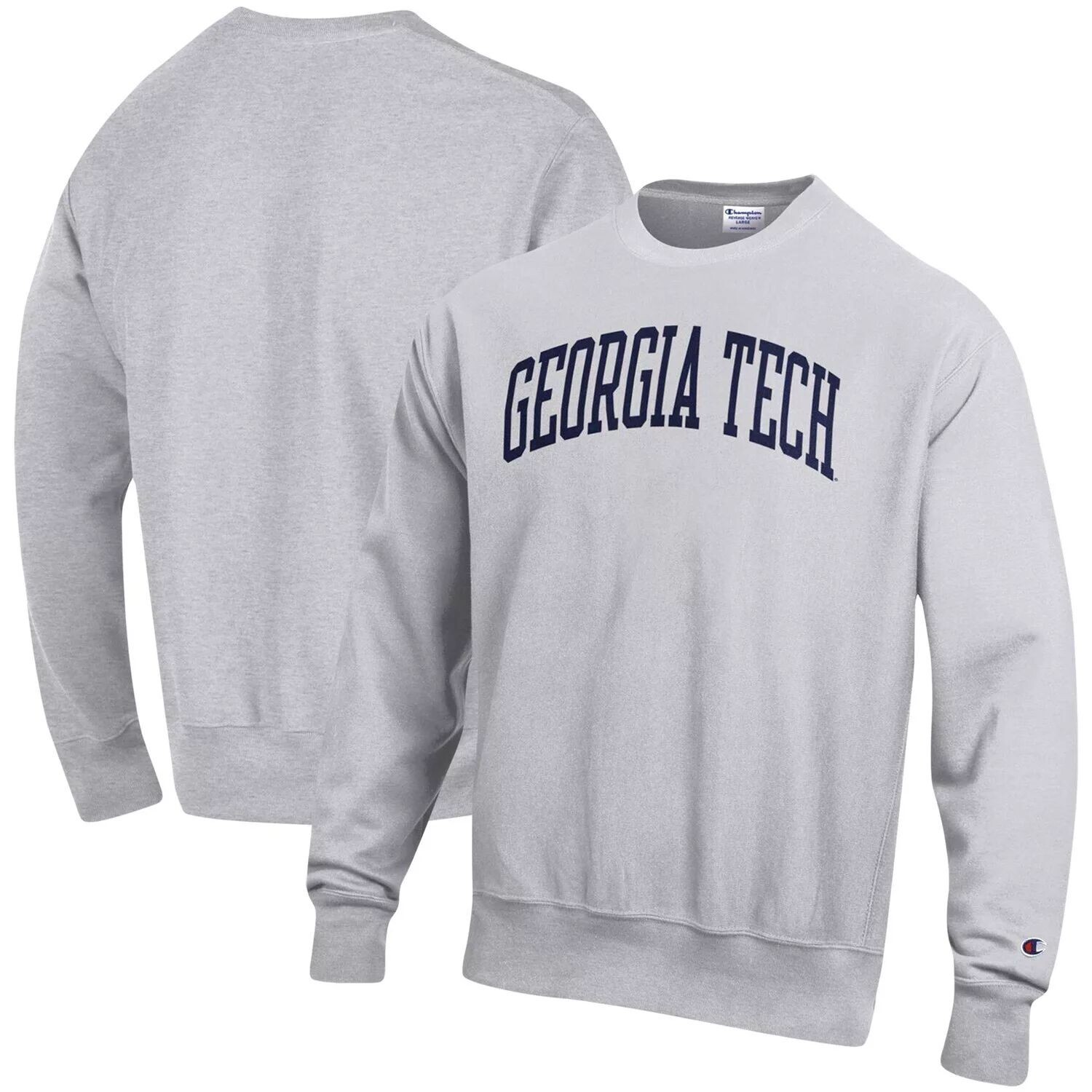 

Мужская серая толстовка с принтом Georgia Tech Yellow Jackets, пуловер с обратным плетением и аркой Champion, Серый