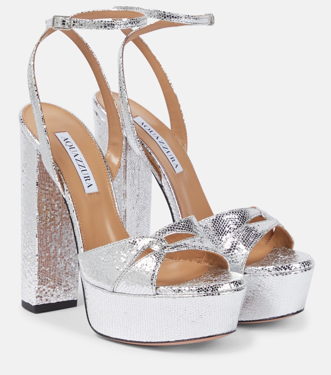 

Сандалии Sinner на платформе с кожаными вставками Aquazzura, серебряный