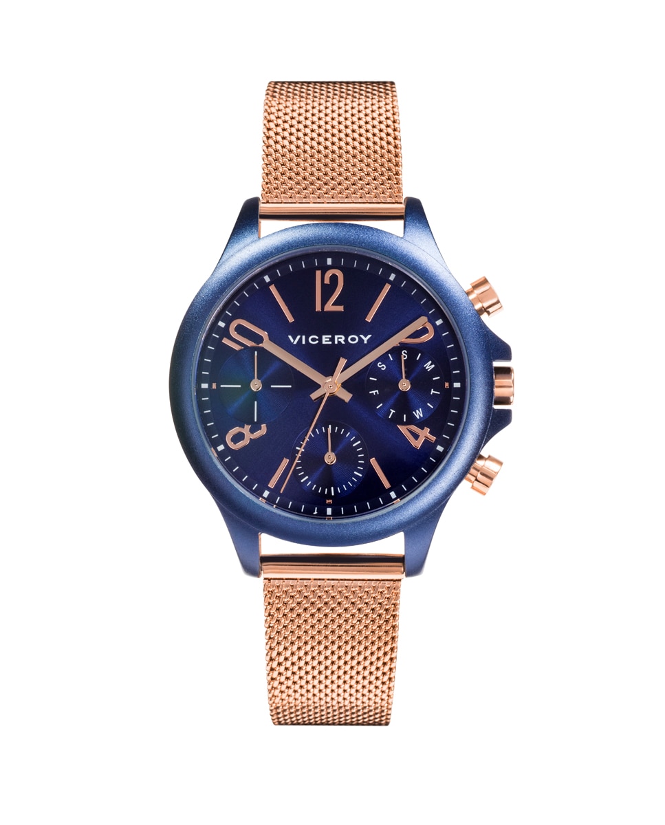 Многофункциональные женские часы Colors, синий алюминиевый и стальной ремешок с розовым IP-адресом Viceroy, розовый