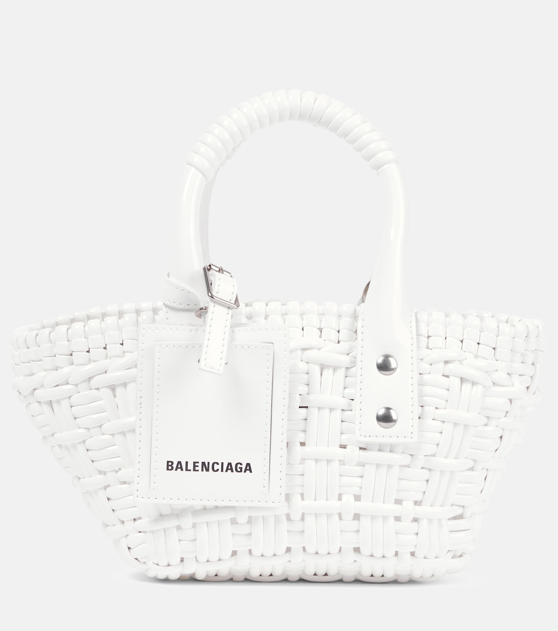 Плетеная сумка-тоут Bistro XXS Balenciaga, белый