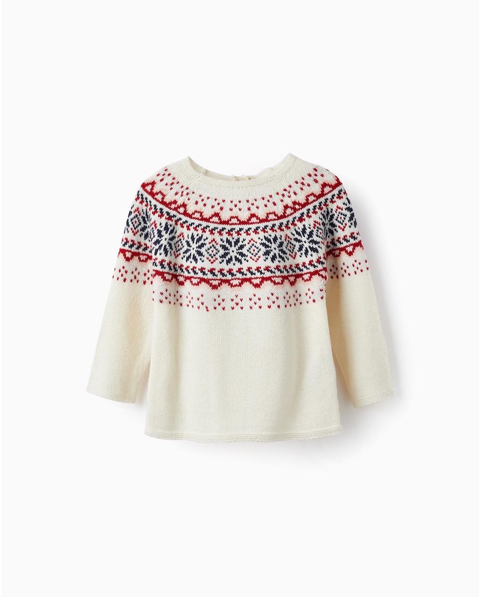 цена Жаккардовый свитер для девочки с круглым вырезом Zippy