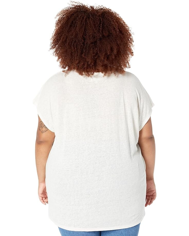 

Футболка Madewell Plus Linen-Blend U-Scoop Tee, цвет Lighthouse