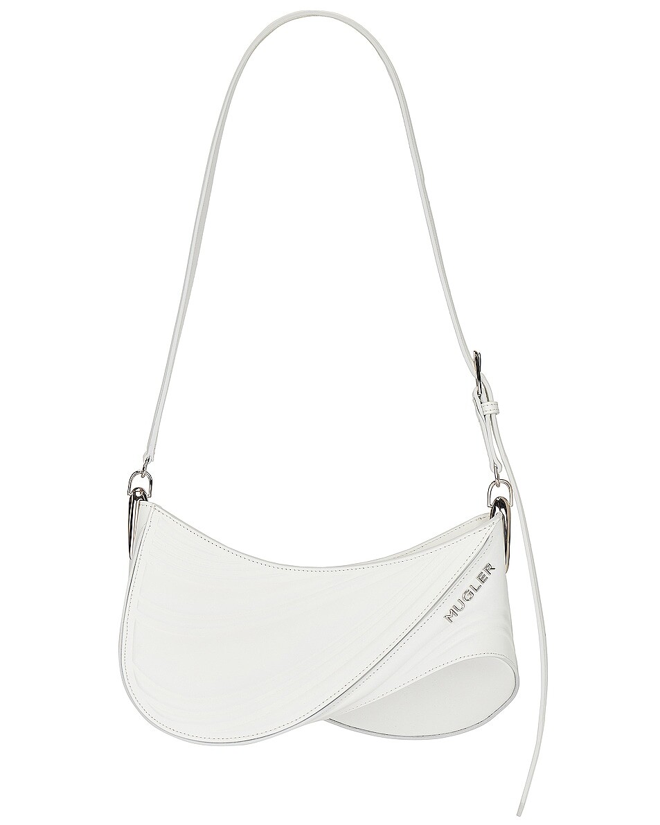 

Сумка через плечо Mugler Leather Spiral, слоновая кость