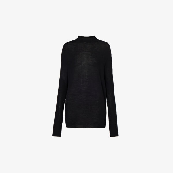 

Джемпер свободного кроя полупрозрачной шерстяной вязки Rick Owens, черный
