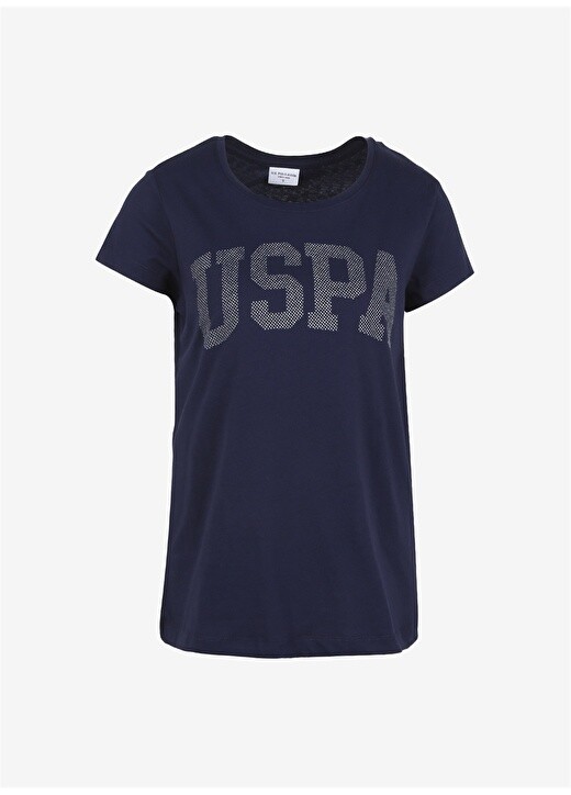 

Темно-синяя женская футболка с круглым вырезом и принтом U.S. Polo Assn., Синий