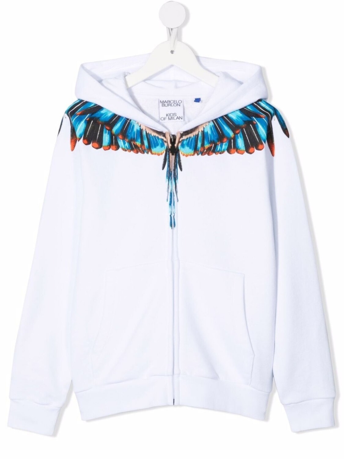

Marcelo Burlon County Of Milan Kids худи на молнии принтом Wings, белый