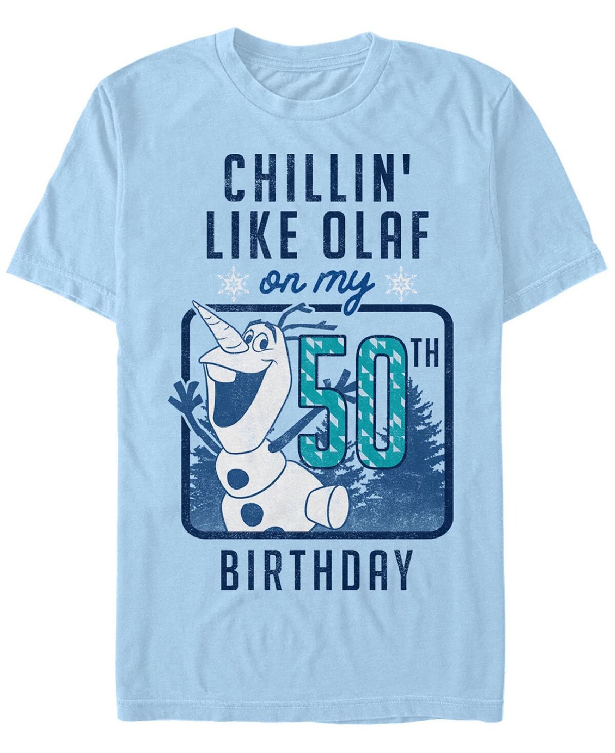 

Мужская футболка с короткими рукавами и круглым вырезом Olaf Birthday 50 Fifth Sun