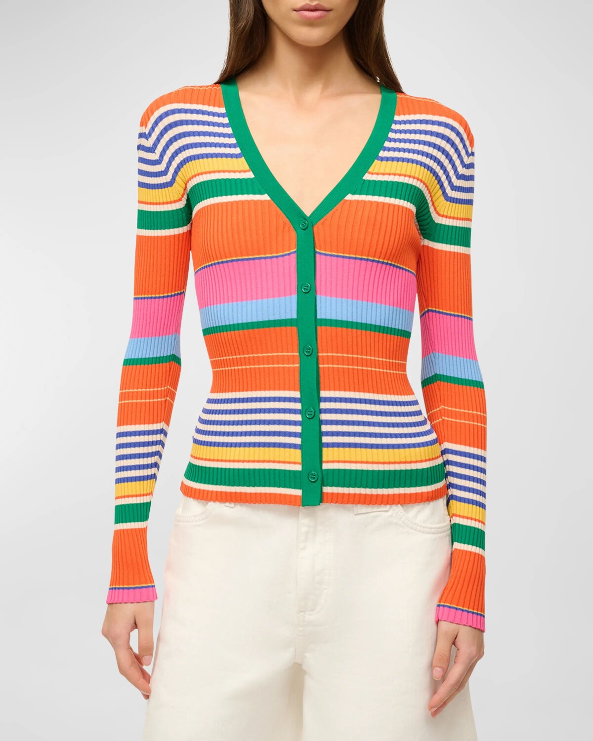 

Компактный вязаный кардиган Cargo Staud, цвет Multi Bayadere Stripe