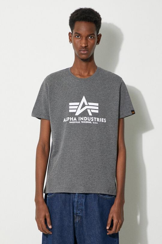 

Хлопковая футболка Базовая футболка Alpha Industries, серый