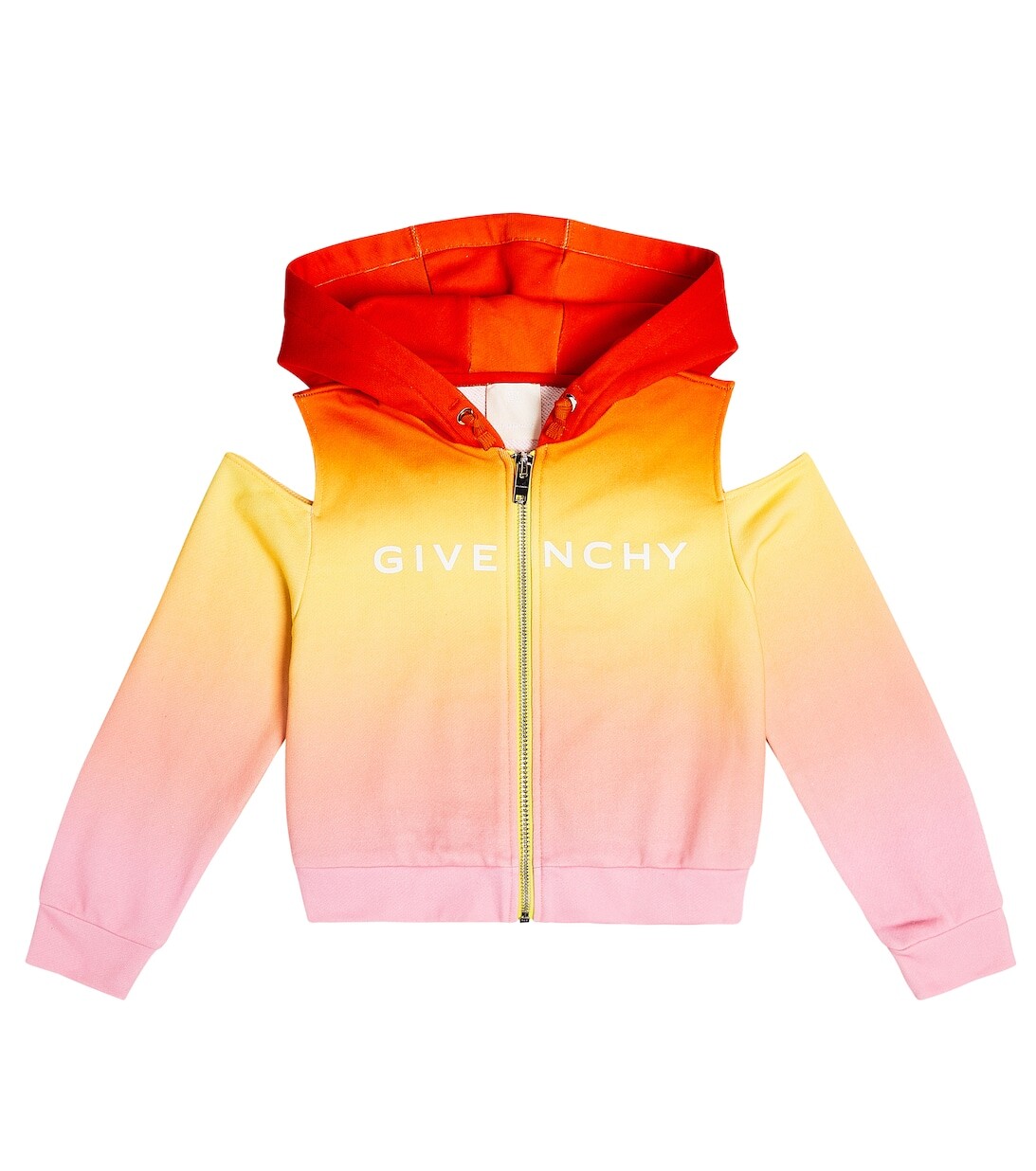 

Худи из хлопкового джерси с эффектом "омбре" и логотипом Givenchy Kids, разноцветный